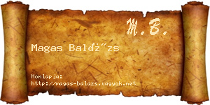 Magas Balázs névjegykártya