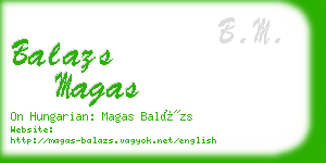 balazs magas business card